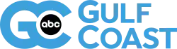 A stylized lockup of the letters GC in light blue with the ABC logo placed in the open area in the middle of the C. To the right are the words "Gulf Coast" on two lines in a sans serif.