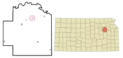 Location within Wabaunsee County and Kansas