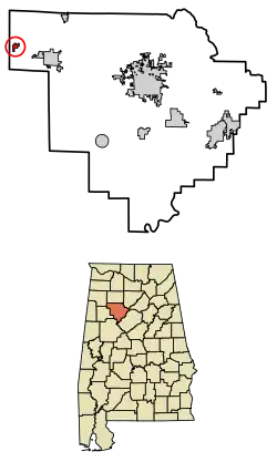 Location of Eldridge in Walker County, Alabama.