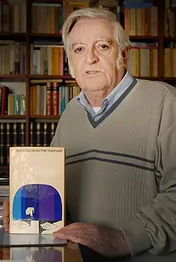 Ward Ruyslinck with the first print of Het reservaat [nl]