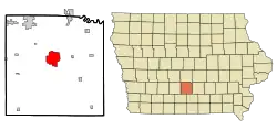 Location of Indianola, Iowa