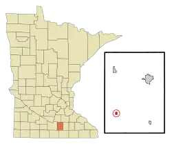Location of Waldorf, Minnesota