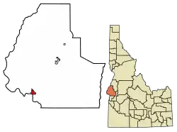 Location of Weiser in Washington County, Idaho.