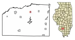Location of New Minden in Washington County, Illinois.