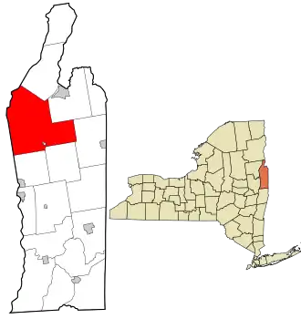 Location in Washington County and the state of New York.