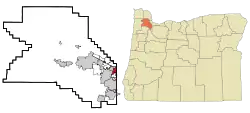 Location of Raleigh Hills, Oregon