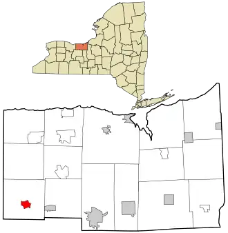 Location in Wayne County and the state of New York.