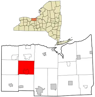 Location in Wayne County and the state of New York.