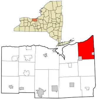 Location in Wayne County and the state of New York.