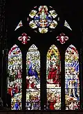 Christ the King window by Hardman & Co. over the organ loft