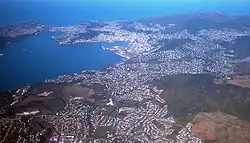 Aerial view of Wellington city