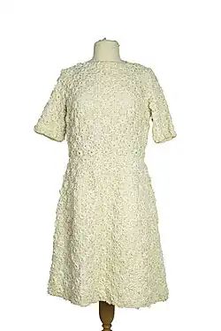 White Crochet dress designed by Sybil Connolly, Full Length Front