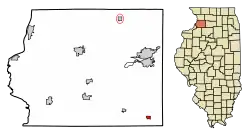 Location of Deer Grove in Whiteside County, Illinois.