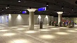 The paygates and one of the station halls