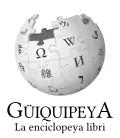 Wikipedia logo displaying the name "Wikipedia" and its slogan: "The Free Encyclopedia" below it, in Extremaduran