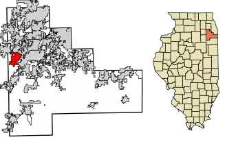 Location of Shorewood in Will County, Illinois.