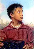Probably exhibited by William Henry Hunt at the 1833 Spring Exhibition of the Society of Painters in Water-Colours under the title A Young Negro.