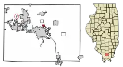 Location of Spillertown in Williamson County, Illinois.