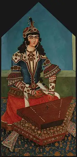 Woman playing a santur, 19th century