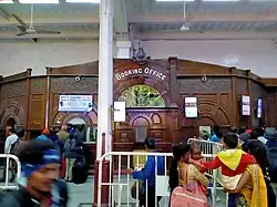 British Era wooden ticket counter is still active in old building