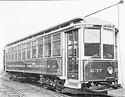 A builder's photo of a streetcar
