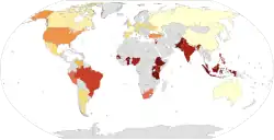 A 2015 map showing self-reported religiosity by country.