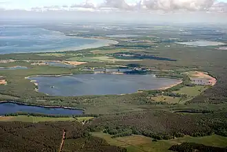 Birds eye view of Woterfitzsee Lake