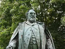 A statue of Rittershaus in the Barmer Anlagen (a park) in Wuppertal
