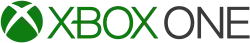 The Xbox One logo is a white shaded sphere with a green "X" on it followed by the green text "XBOX" and the gray text "ONE".