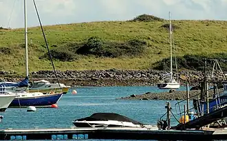 Yachts moored of Whiterock