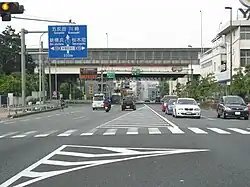 A junction along the at-grade section of the Yokohama Shindō