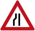 Sign 121-20 One-sided road narrowing (left)