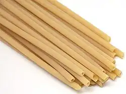 Long, hollow pieces of pasta