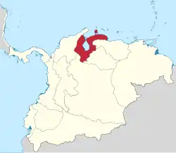 Location of Zulia Department