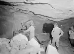 A group of miners at the limestone mine in Sipoo, Finland, 1950
