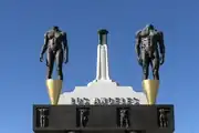Nude sculptures at Los Angeles Memorial Coliseum