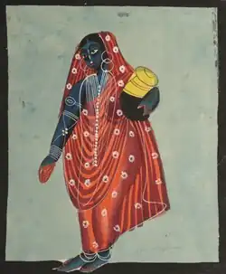 Vishnu as Mohini in the Kalighat style of painting, Cleveland Museum of Art