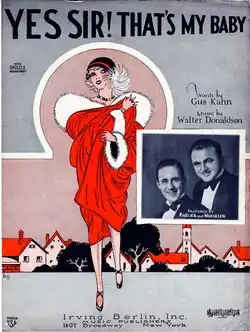 Cover of the sheet music of "Yes Sire! That's My Baby"